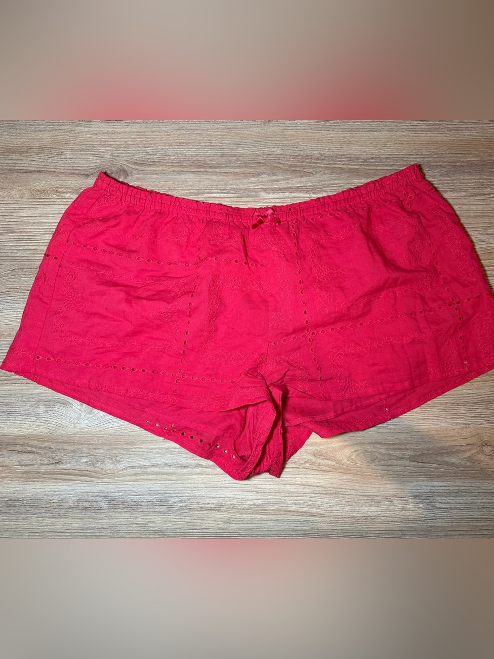 wild fable Red Eyelet High Waist Shorts